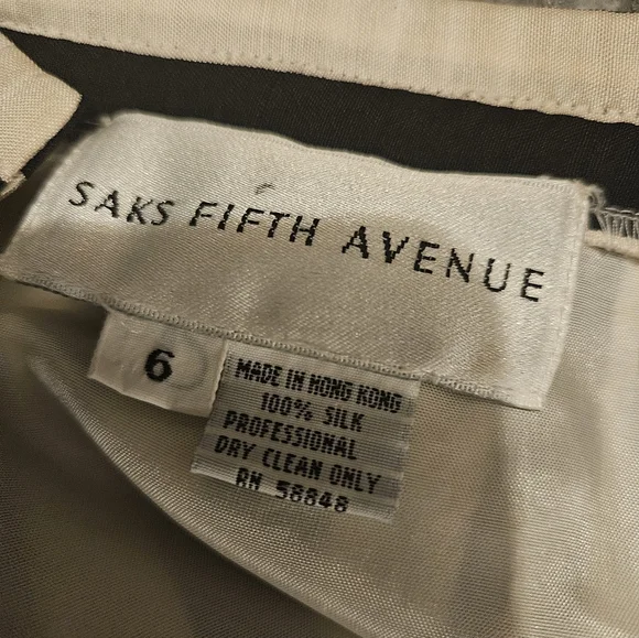 Vintage Saks Fifth Avenue 100% Silk Striped Midi Skirt - Size 6 (Fits like 2/4) - Picture 5 of 5